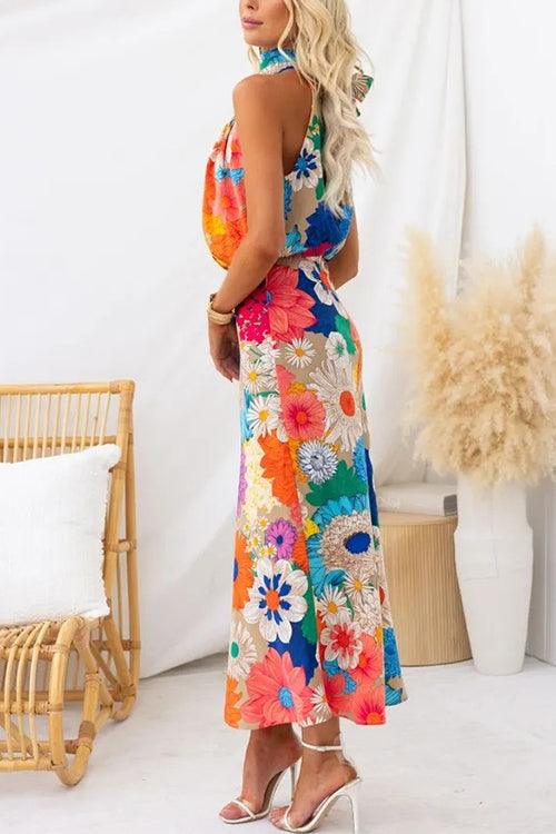 Summer | Sleeveless Floral Print Maxi Dress