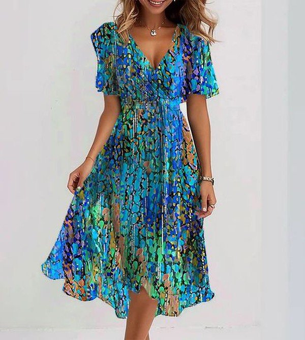 Sally | Breezy Blue Midi Dress