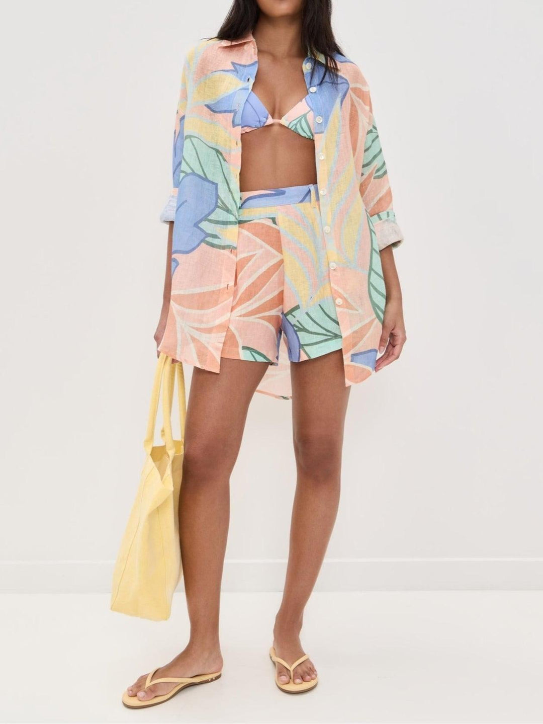Amandine | Tropical Leaf Printed Set