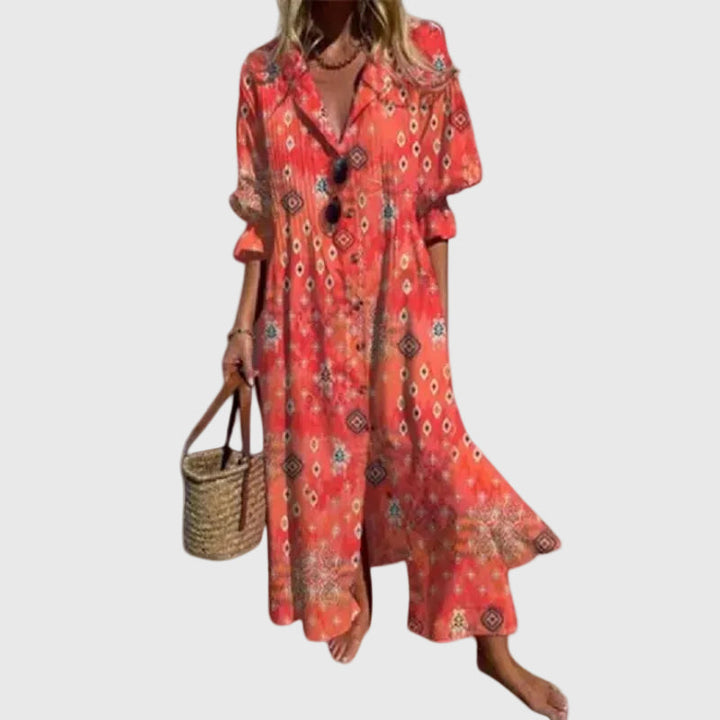 Zyndra | Elegant Bohemian Maxi Dress