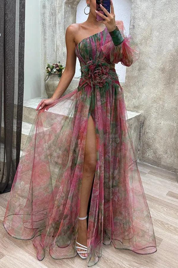 Grace | Beauty Floral Pleated Maxi Dress