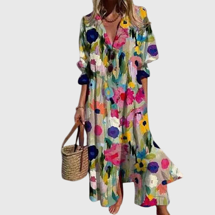 Zyndra | Elegant Bohemian Maxi Dress