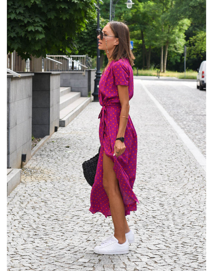 Tzahalit™ | V-Neck Floral Dress