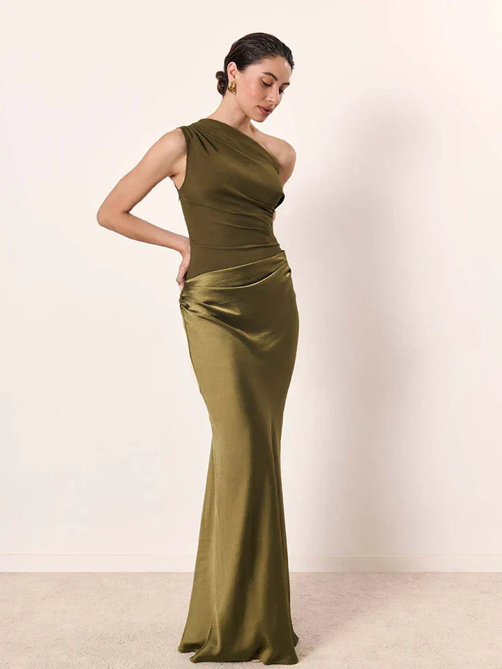 Mylene - Maxi Dress with a Guilt in Satin