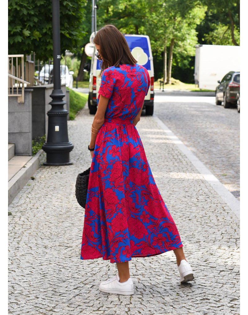 Tzahalit™ | V-Neck Floral Dress