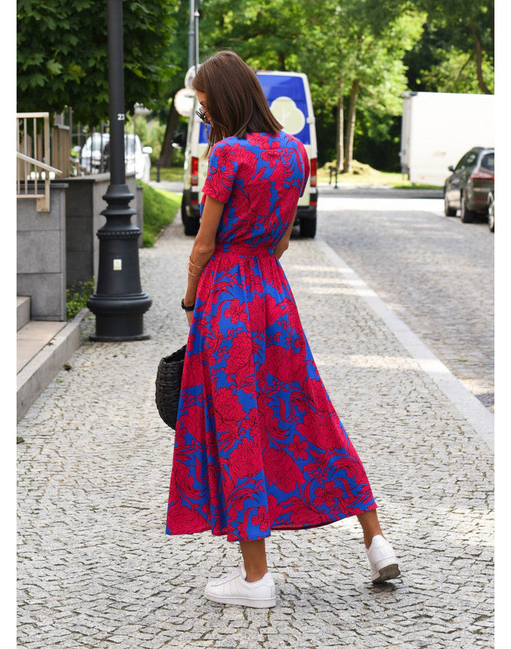 Tzahalit™ | V-Neck Floral Dress