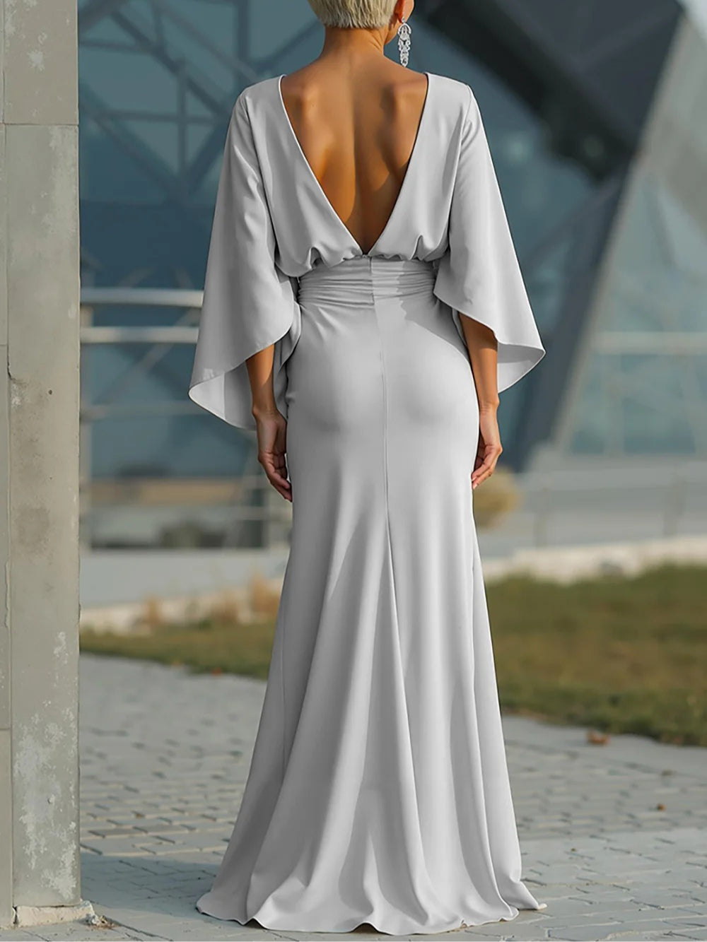 Clara | V-neck Backless Sleeve Dress