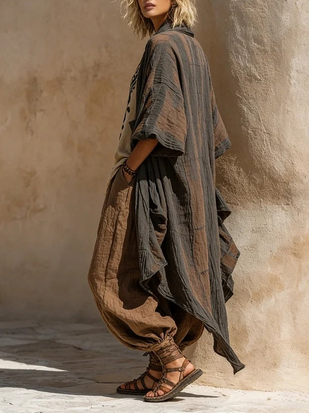 Margaret | Bohemian Art Print Three-Piece Set Outfit