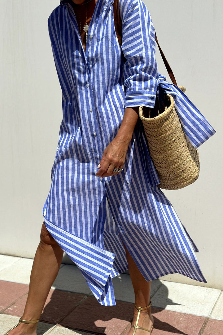 Sandra | Timeless Striped Shirt Dress with Elegant Comfort