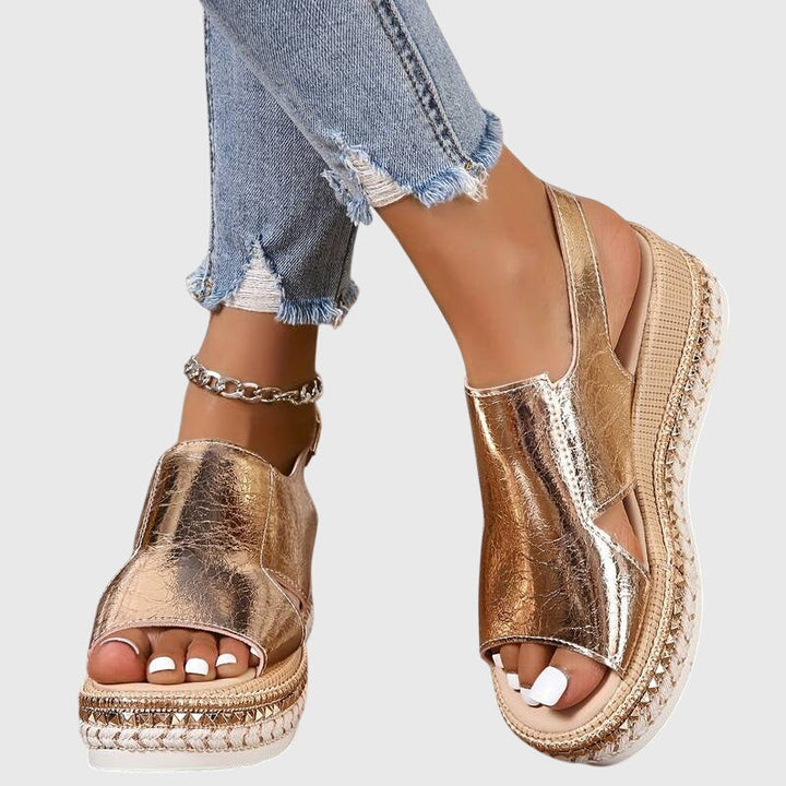 Megan | Metallic Platform Sandals