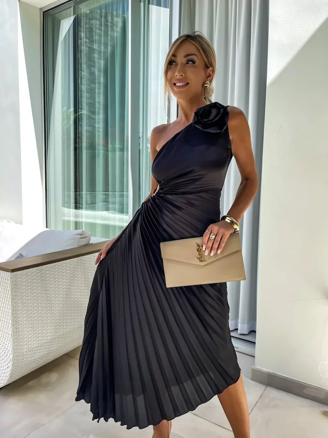 Eya™ | Floral One-Shoulder Maxi Dress