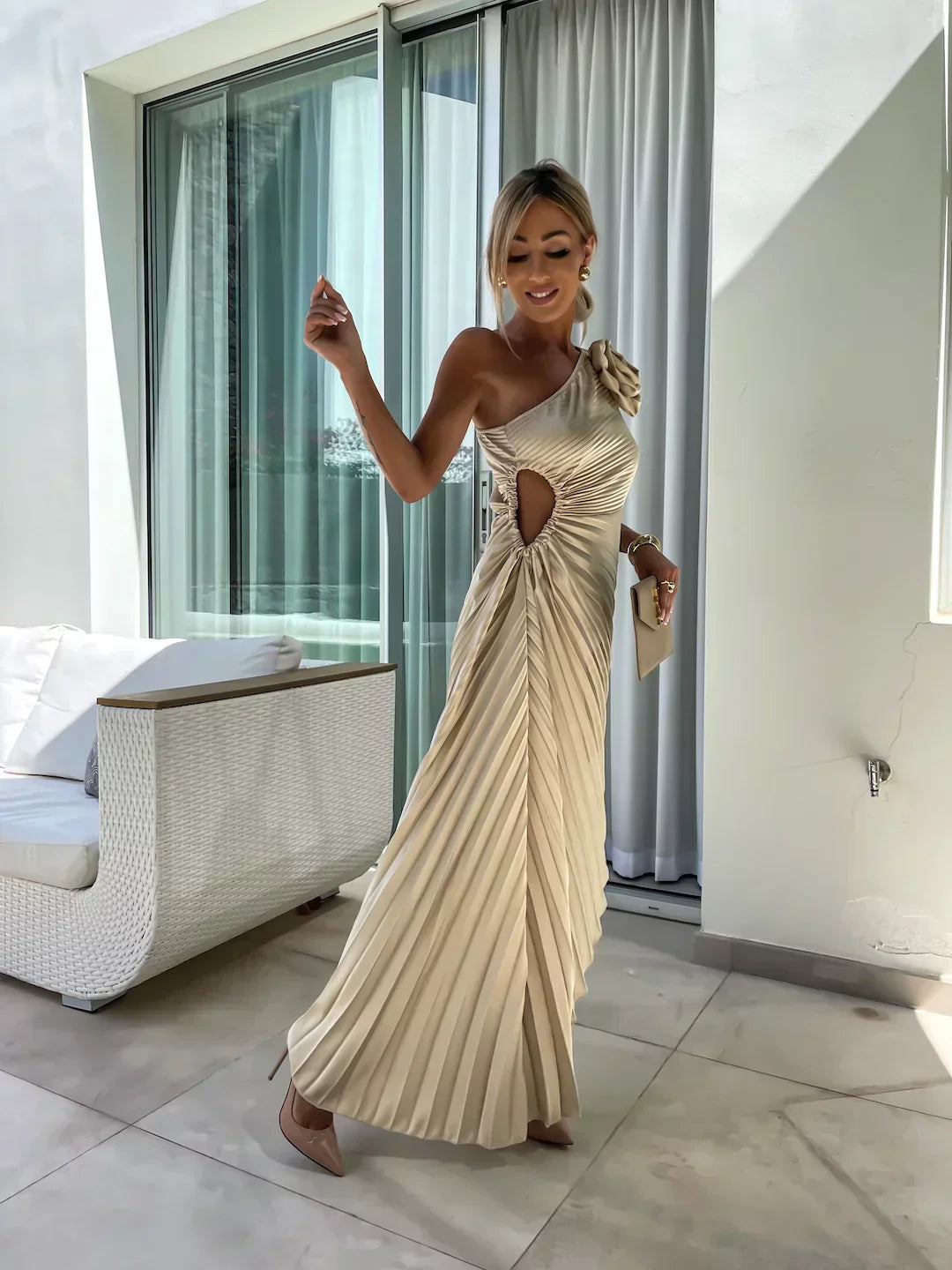 Eya™ | Floral One-Shoulder Maxi Dress