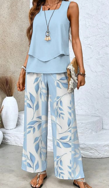 Ovelynra™ | Sleeveless Top And Wide-Leg Pants Set