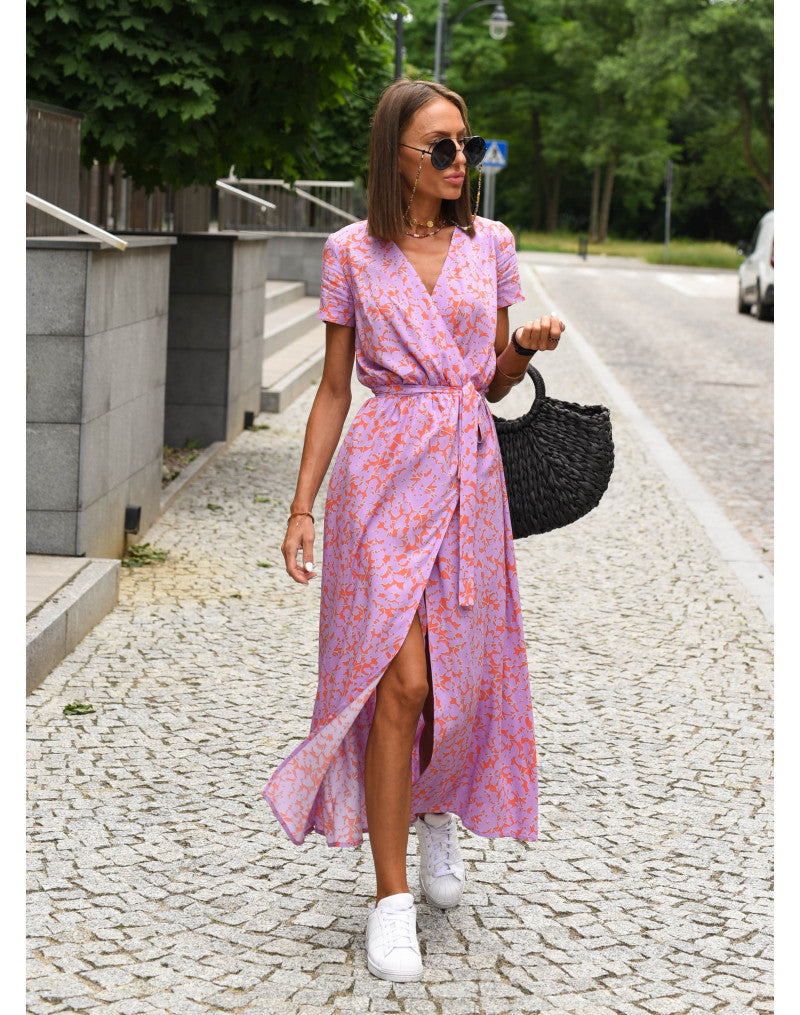 Tzahalit™ | V-Neck Floral Dress