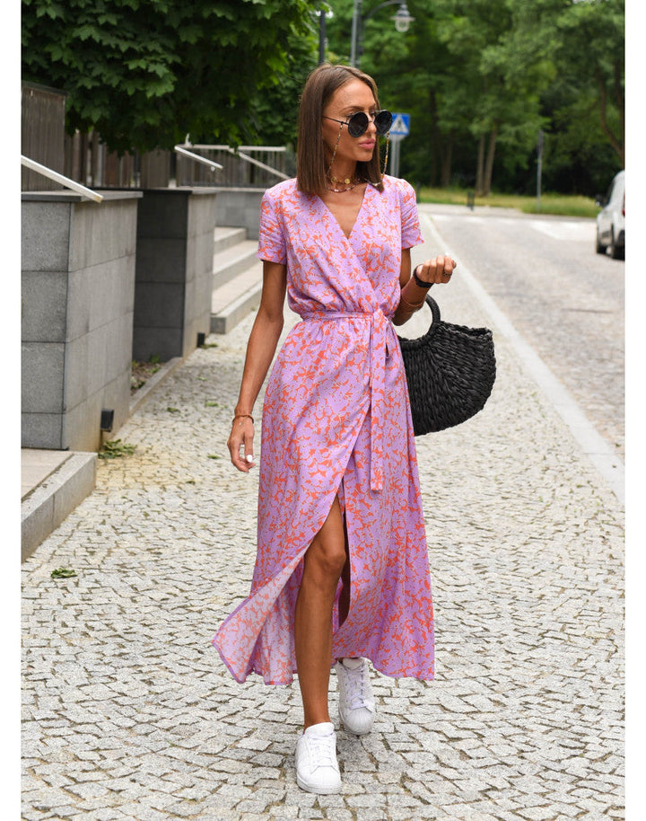 Tzahalit™ | V-Neck Floral Dress