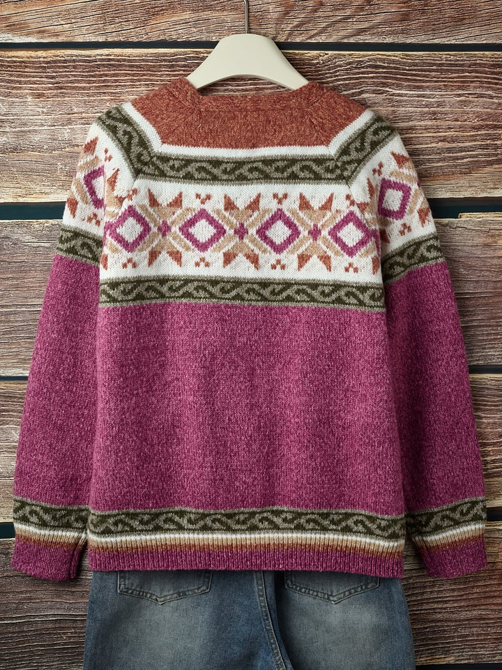 Folded magenta knit fabric showing ribbed cardigan texture