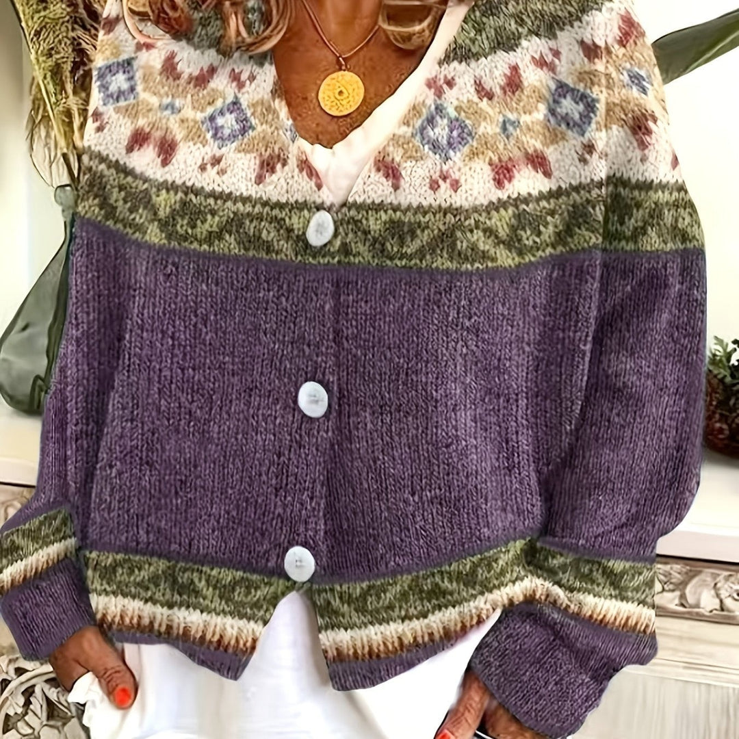 Harlow | Patterned Button-Front Cardigan - image 26