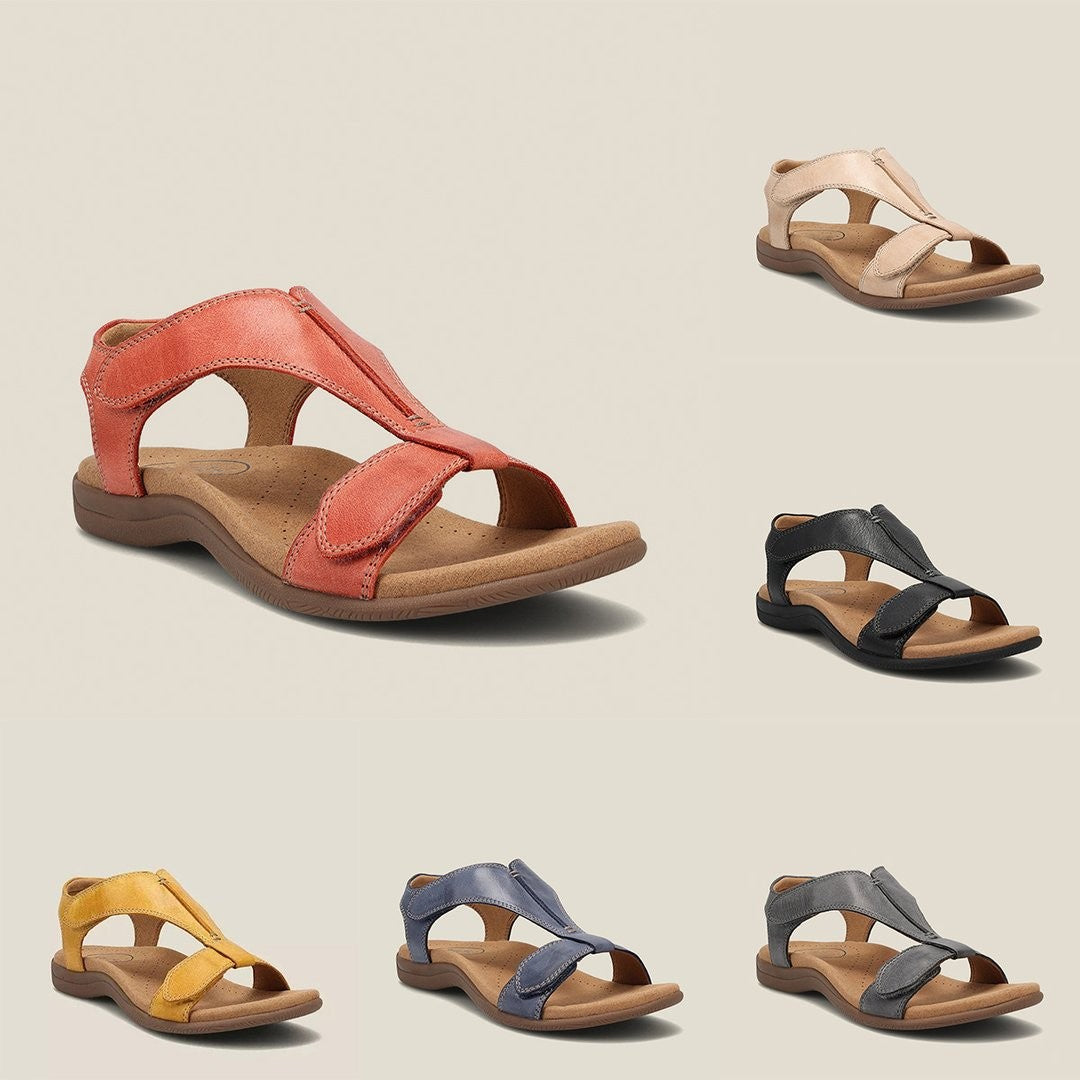 multiple color options of orthopedic sandals arranged in a grid layout