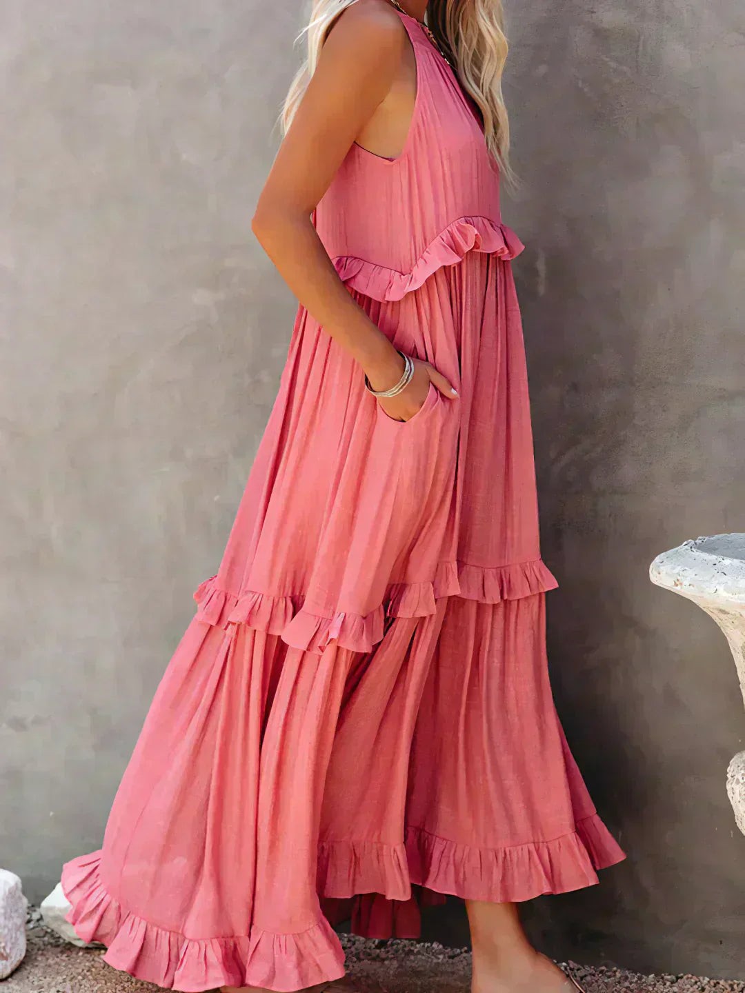 Courtney | Elegant Sleeveless Dress with Ruffles - image 16
