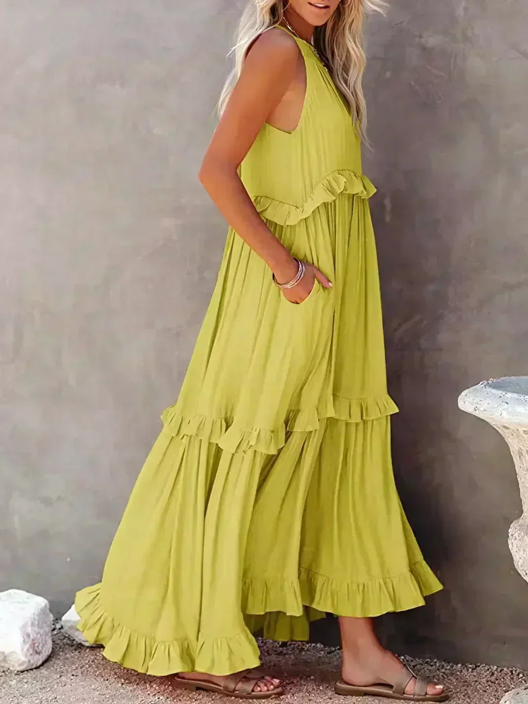 Courtney | Elegant Sleeveless Dress with Ruffles - image 24