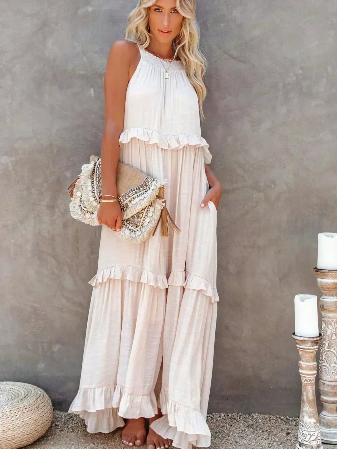 Courtney | Elegant Sleeveless Dress with Ruffles - image 9