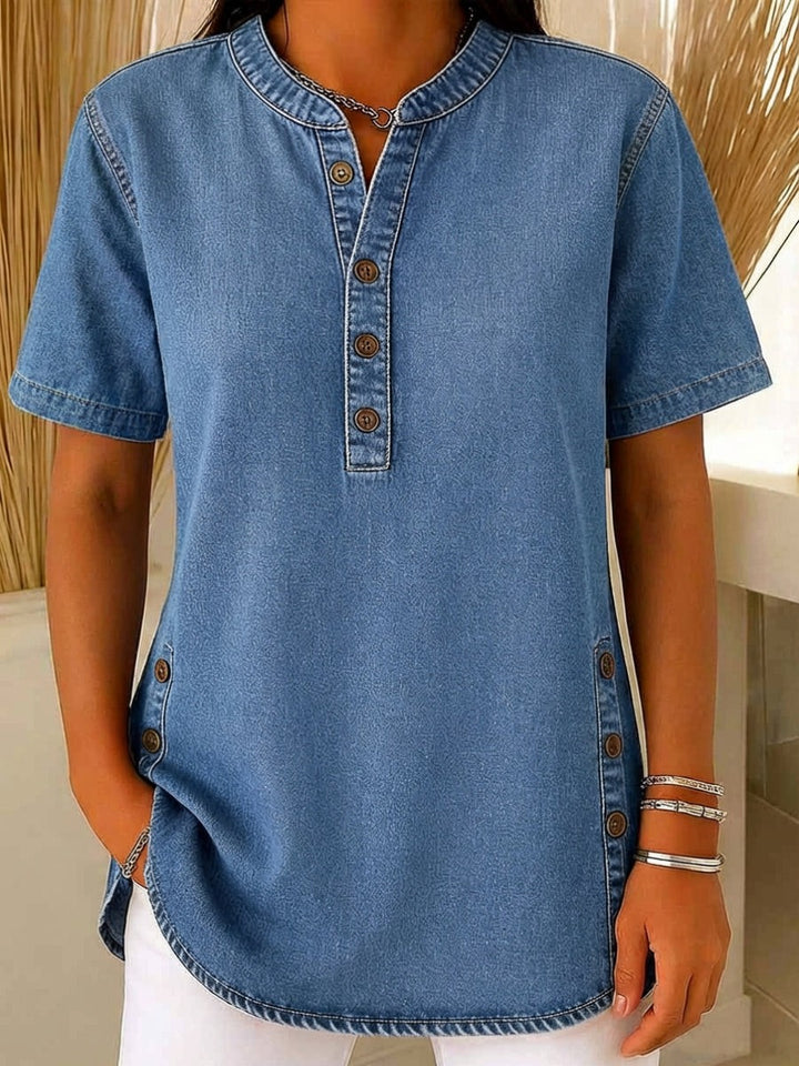 Juniper | Women's Short Sleeve Henley Blouse - image 1