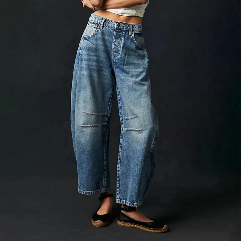 Barrel | Women's High Waist Barrel Leg Jeans Relaxed Fit Denim - image 2