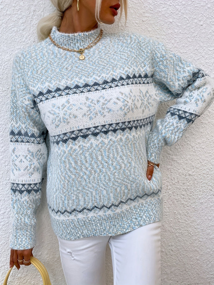 Tamsin | Cozy Snowflake Mock-Neck Sweater - image 21