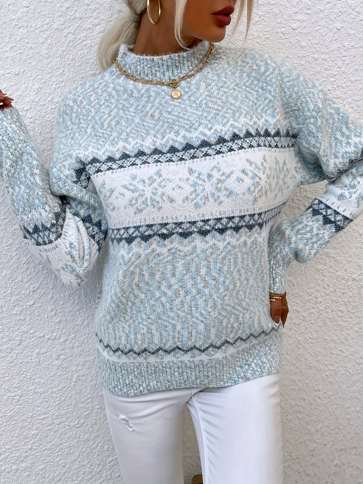Tamsin | Cozy Snowflake Mock-Neck Sweater - image 23