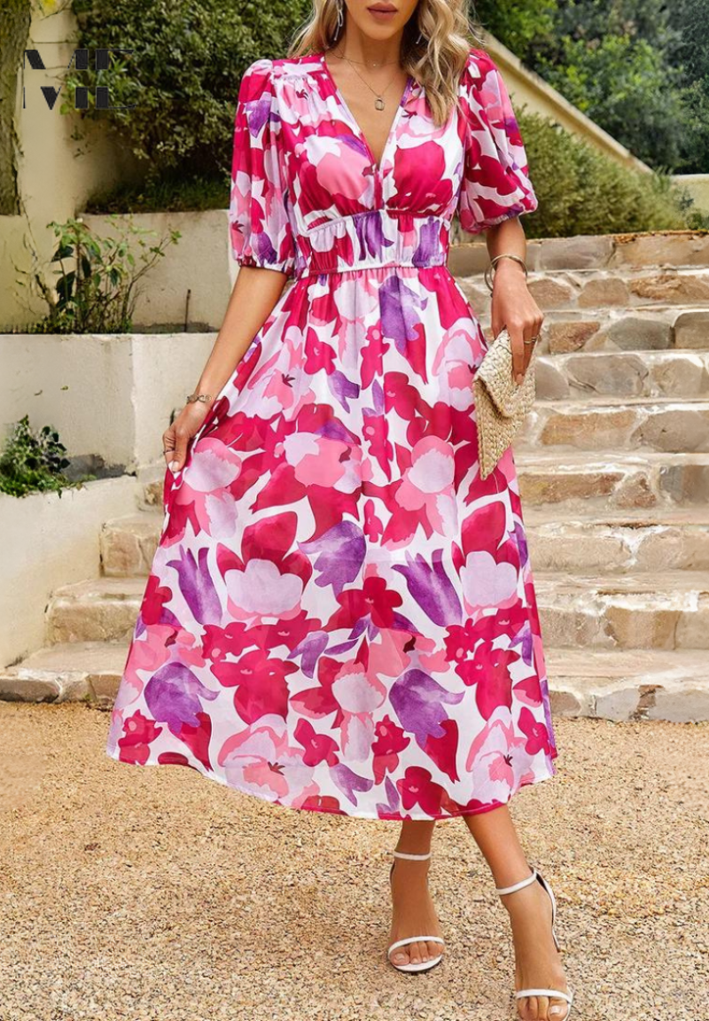 Monica | Elegant Floral Dress - image 13