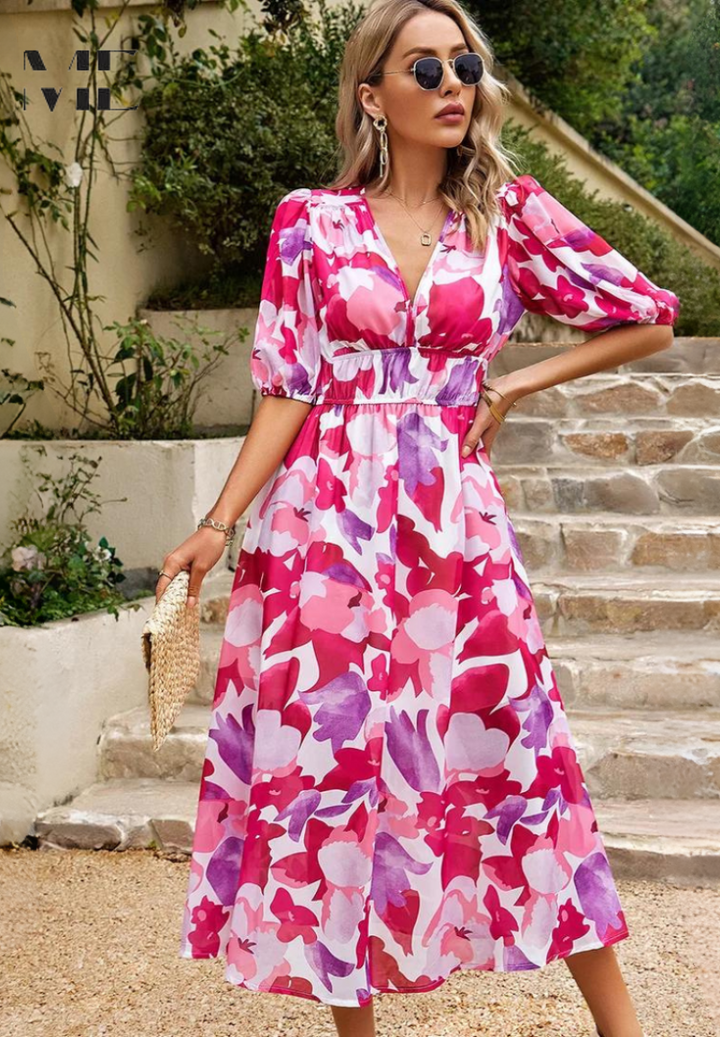 Monica | Elegant Floral Dress - image 17