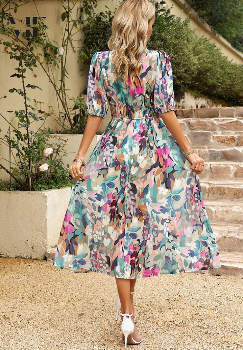 Monica | Elegant Floral Dress - image 2
