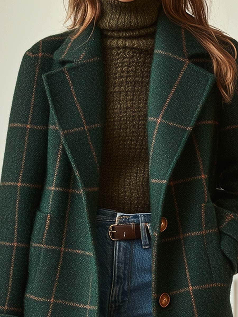 Jennifer Wool Check Coat - image 2